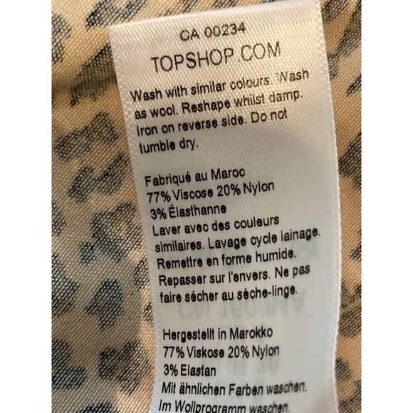TOPSHOP Animal Print Stretch Knit Dress US Size 4 in Brown Multi NWT Small - Picture 6 of 6